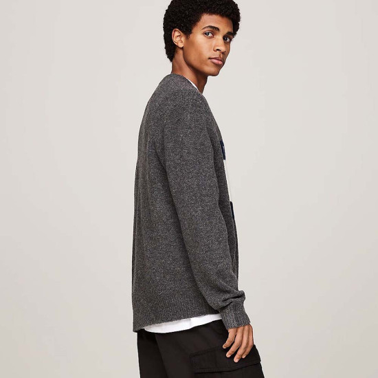 Tommy Hilfiger Ανδρική πλεκτή μπλούζα Regular Melange Flag Sweater